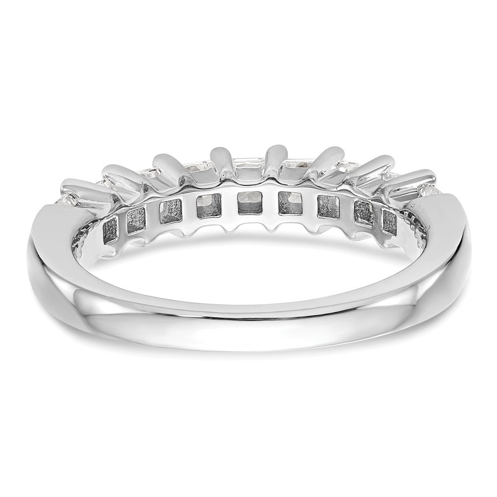 14K White Gold 9-Stone Real Diamond Band