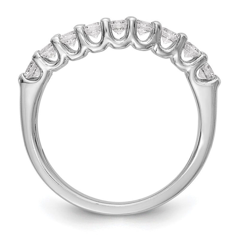 14K White Gold 9-Stone Real Diamond Band
