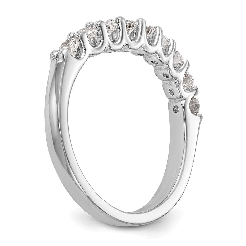 14K White Gold 9-Stone Real Diamond Band