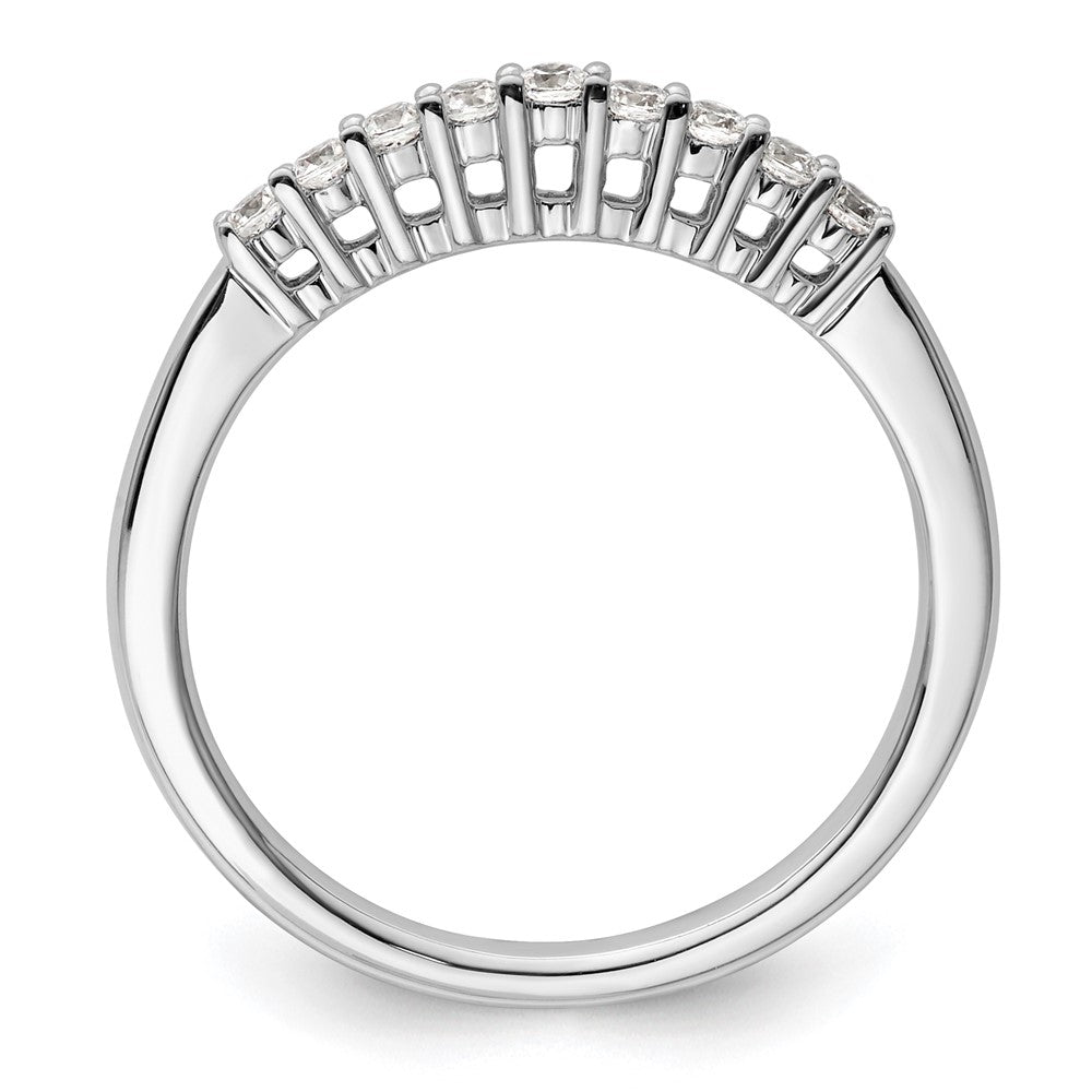 0.23ct. CZ Solid Real 14K White Gold 9-Stone Wedding Band Ring