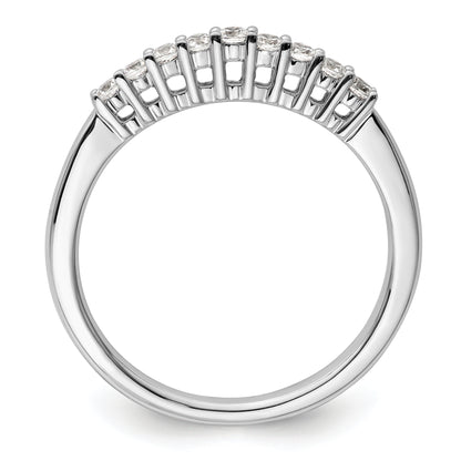 0.23ct. CZ Solid Real 14K White Gold 9-Stone Wedding Band Ring