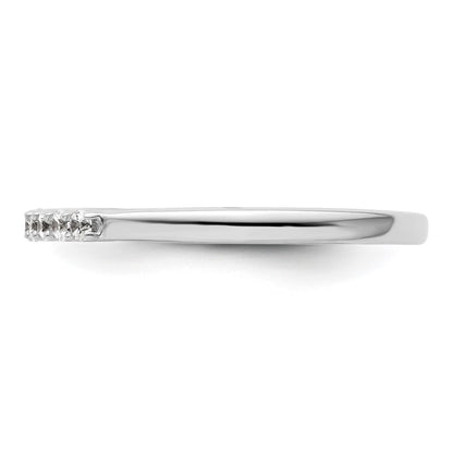 0.23ct. CZ Solid Real 14K White Gold 9-Stone Wedding Band Ring