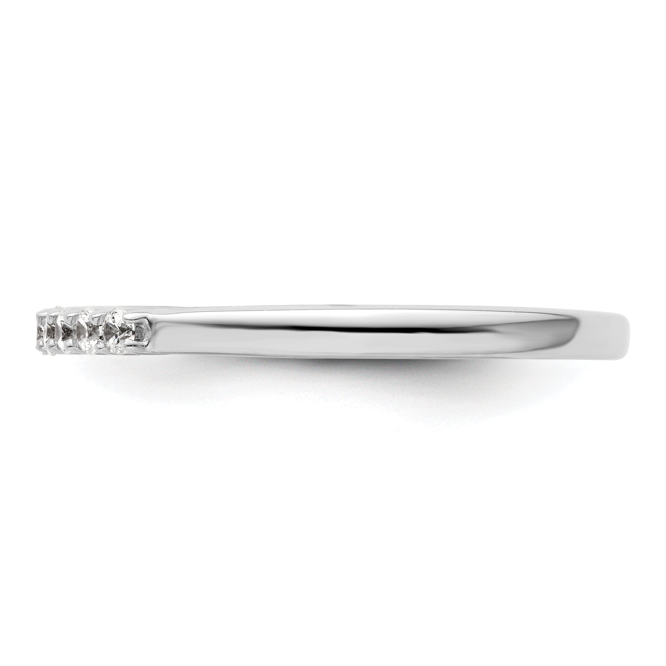 0.23ct. CZ Solid Real 14K White Gold 9-Stone Wedding Band Ring