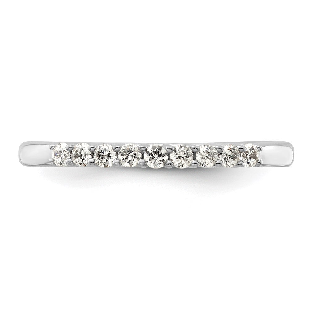 0.23ct. CZ Solid Real 14K White Gold 9-Stone Wedding Band Ring