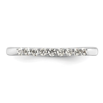 0.23ct. CZ Solid Real 14K White Gold 9-Stone Wedding Band Ring