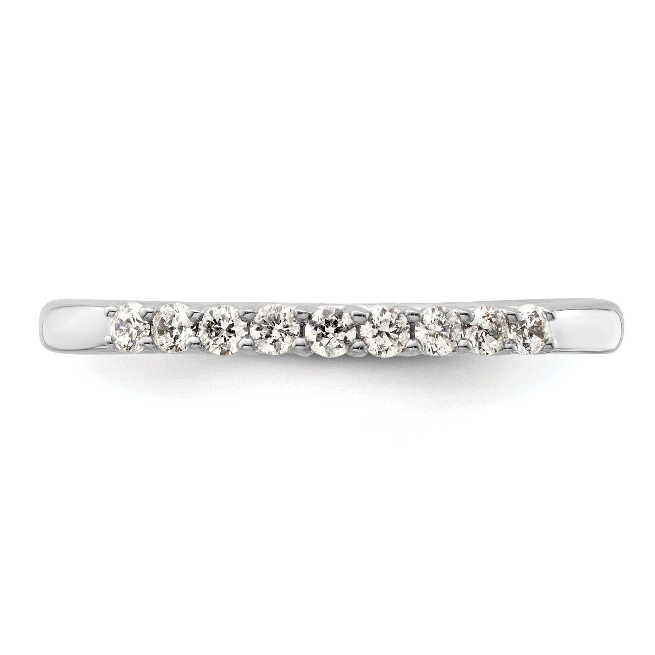 0.23ct. CZ Solid Real 14K White Gold 9-Stone Wedding Band Ring