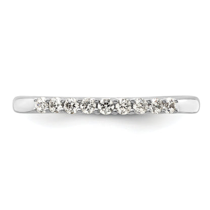0.23ct. CZ Solid Real 14K White Gold 9-Stone Wedding Band Ring