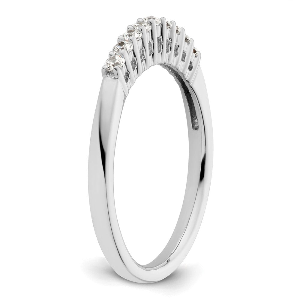 0.23ct. CZ Solid Real 14K White Gold 9-Stone Wedding Band Ring
