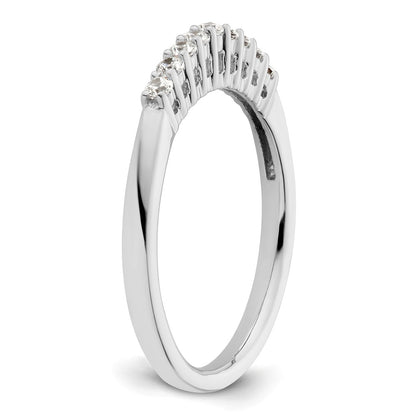 0.23ct. CZ Solid Real 14K White Gold 9-Stone Wedding Band Ring