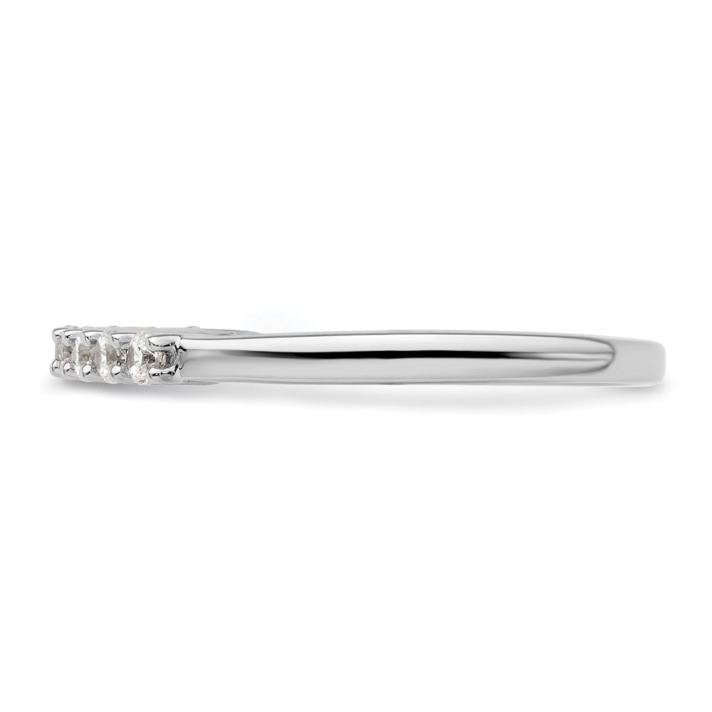 0.32ct. CZ Solid Real 14K White Gold 9-Stone Wedding Band Ring
