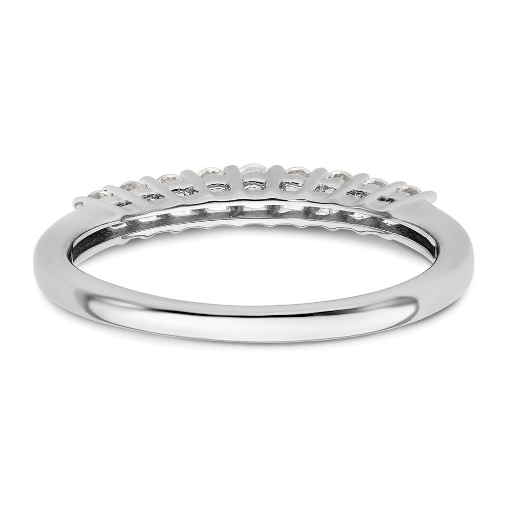 0.32ct. CZ Solid Real 14K White Gold 9-Stone Wedding Band Ring