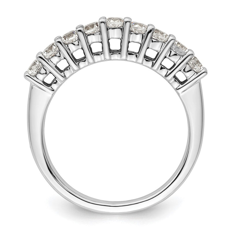14K White Gold 9-Stone Real Diamond Band