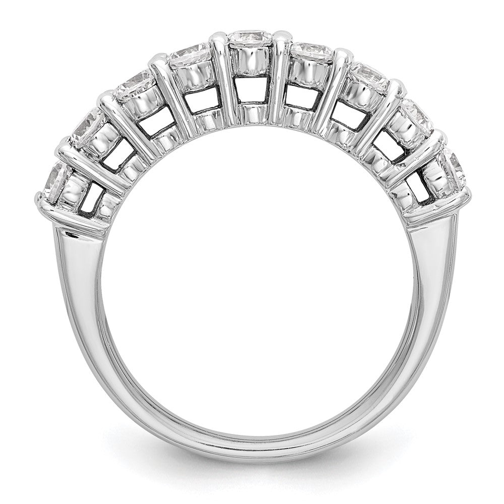 14K White Gold 9-Stone Real Diamond Band