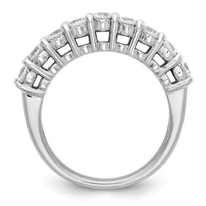 14K White Gold 9-Stone Real Diamond Band