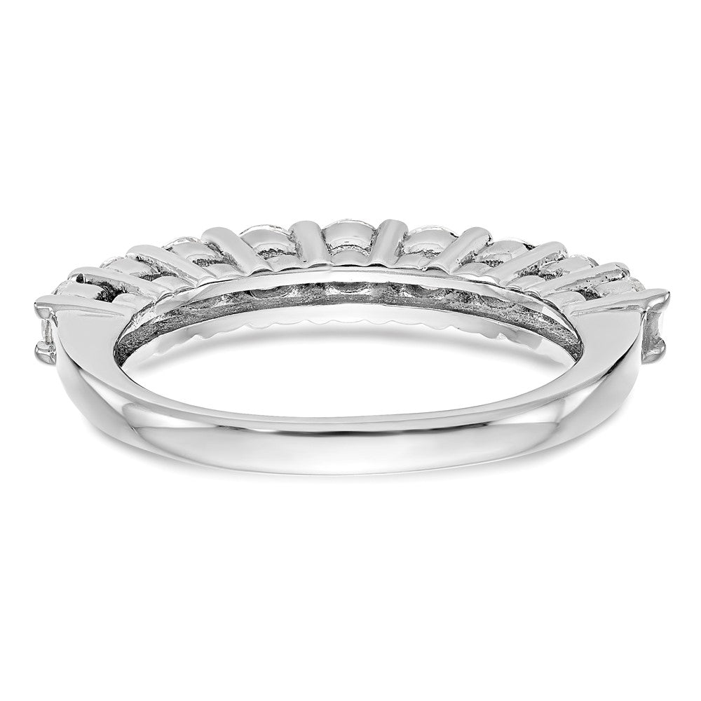14K White Gold 9-Stone Real Diamond Band
