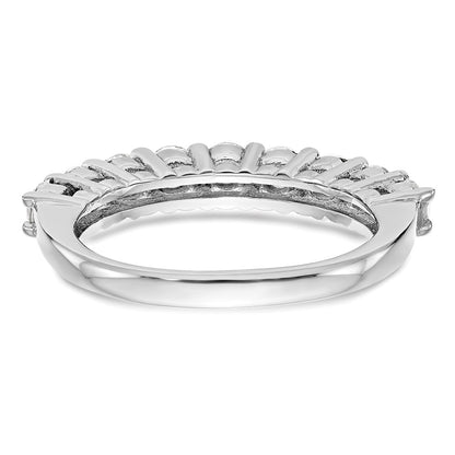 14K White Gold 9-Stone Real Diamond Band