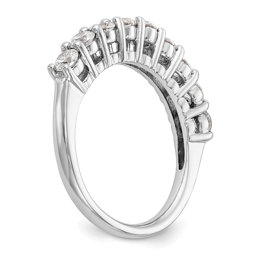 14K White Gold 9-Stone Real Diamond Band