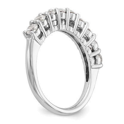 14K White Gold 9-Stone Real Diamond Band