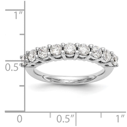 14K White Gold 9-Stone Real Diamond Band