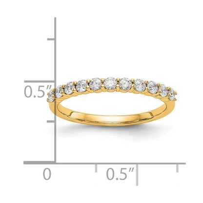 14K Yellow Gold 11-Stone Real Diamond Band