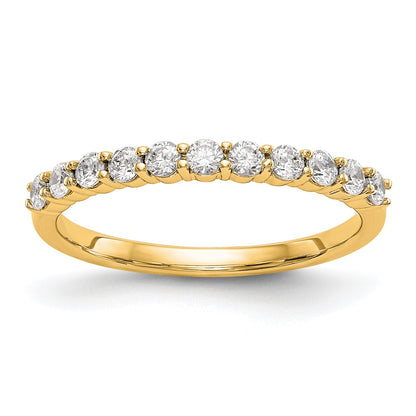 14K Yellow Gold 11-Stone Real Diamond Band