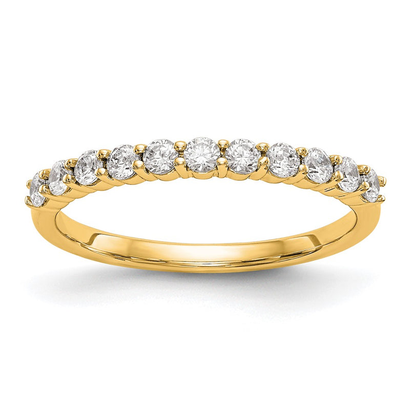 14K Yellow Gold 11-Stone Real Diamond Band