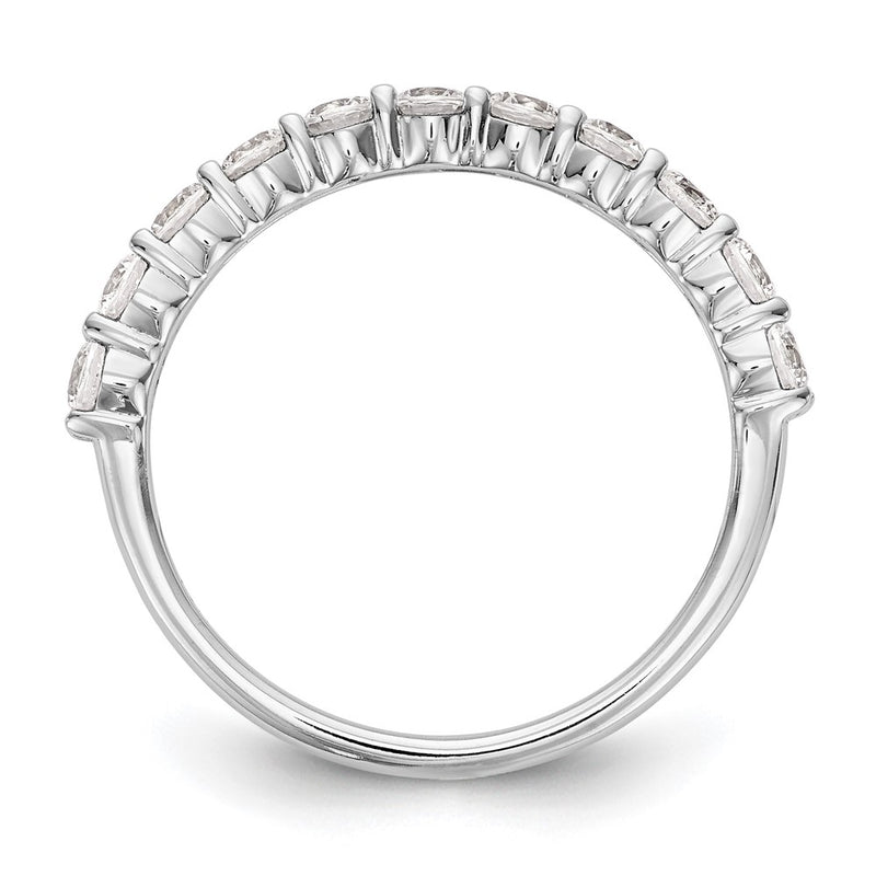 14K White Gold 11-Stone Real Diamond Band