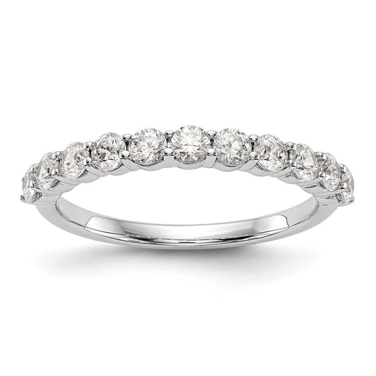 14K White Gold 11-Stone Real Diamond Band