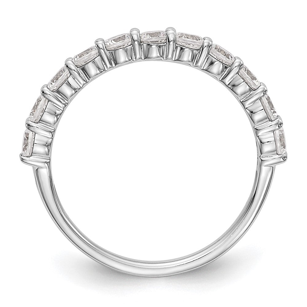 14K White Gold 11-Stone Real Diamond Band