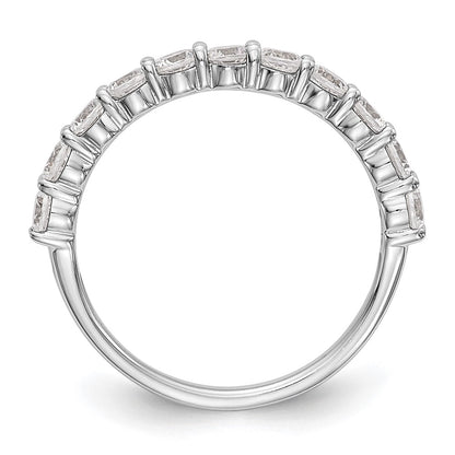 14K White Gold 11-Stone Real Diamond Band