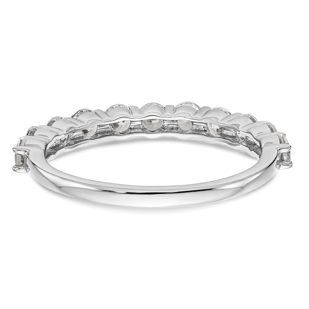 14K White Gold 11-Stone Real Diamond Band
