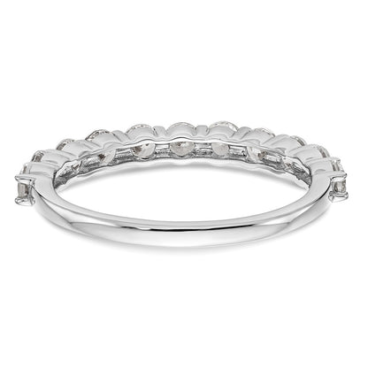 14K White Gold 11-Stone Real Diamond Band