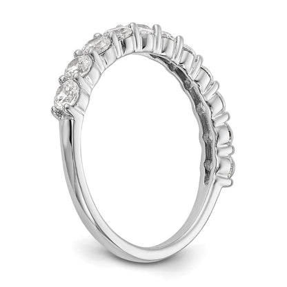 14K White Gold 11-Stone Real Diamond Band