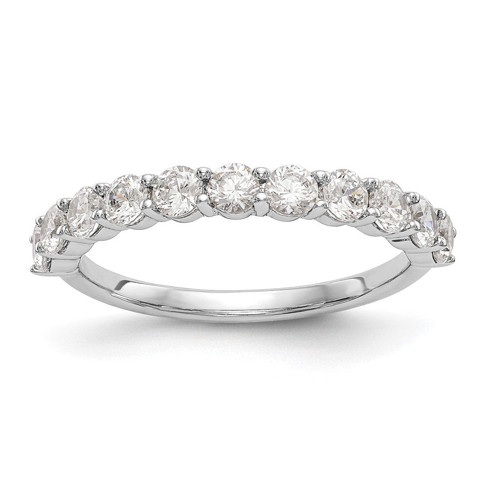 14K White Gold 11-Stone Real Diamond Band