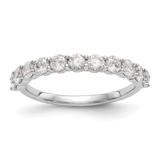 14K White Gold 11-Stone Real Diamond Band