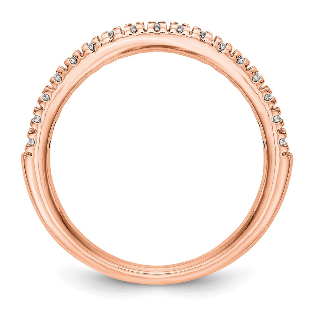 0.25ct. CZ Solid Real 14K Rose Gold Wedding Band Ring