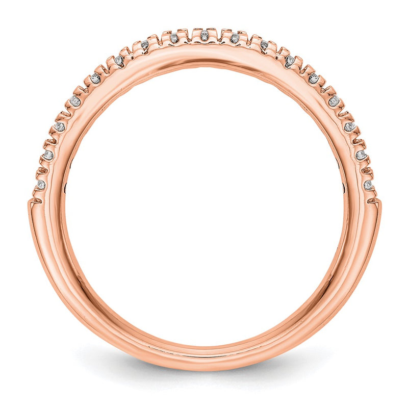 14K Rose Gold Real Diamond Band