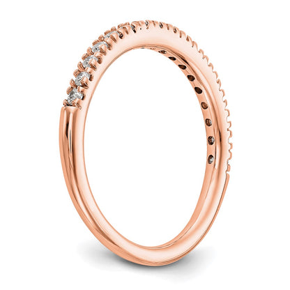 14K Rose Gold Real Diamond Band