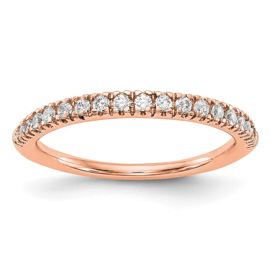 0.25ct. CZ Solid Real 14K Rose Gold Wedding Band Ring