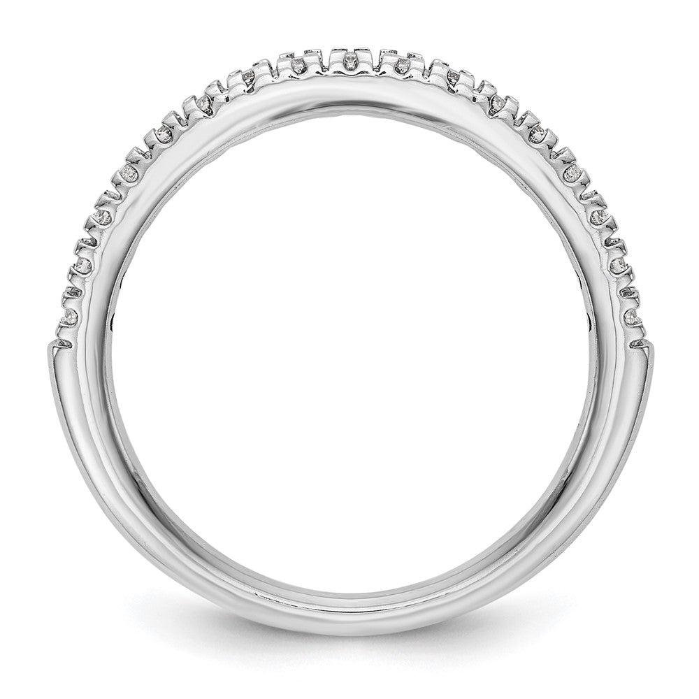 14K White Gold Real Diamond Band