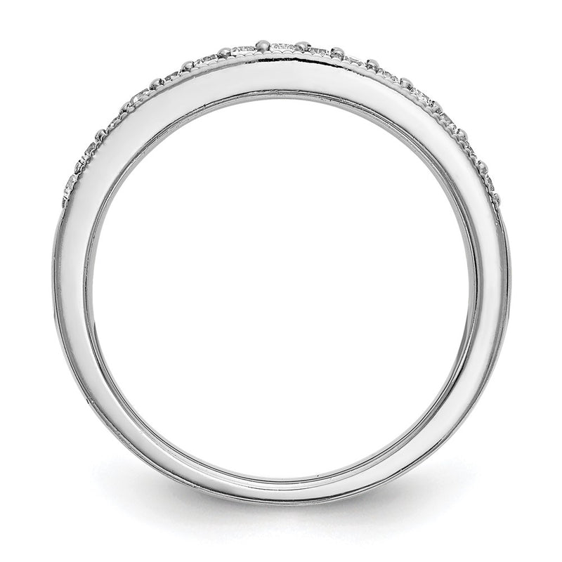 14K White Gold Real Diamond Band
