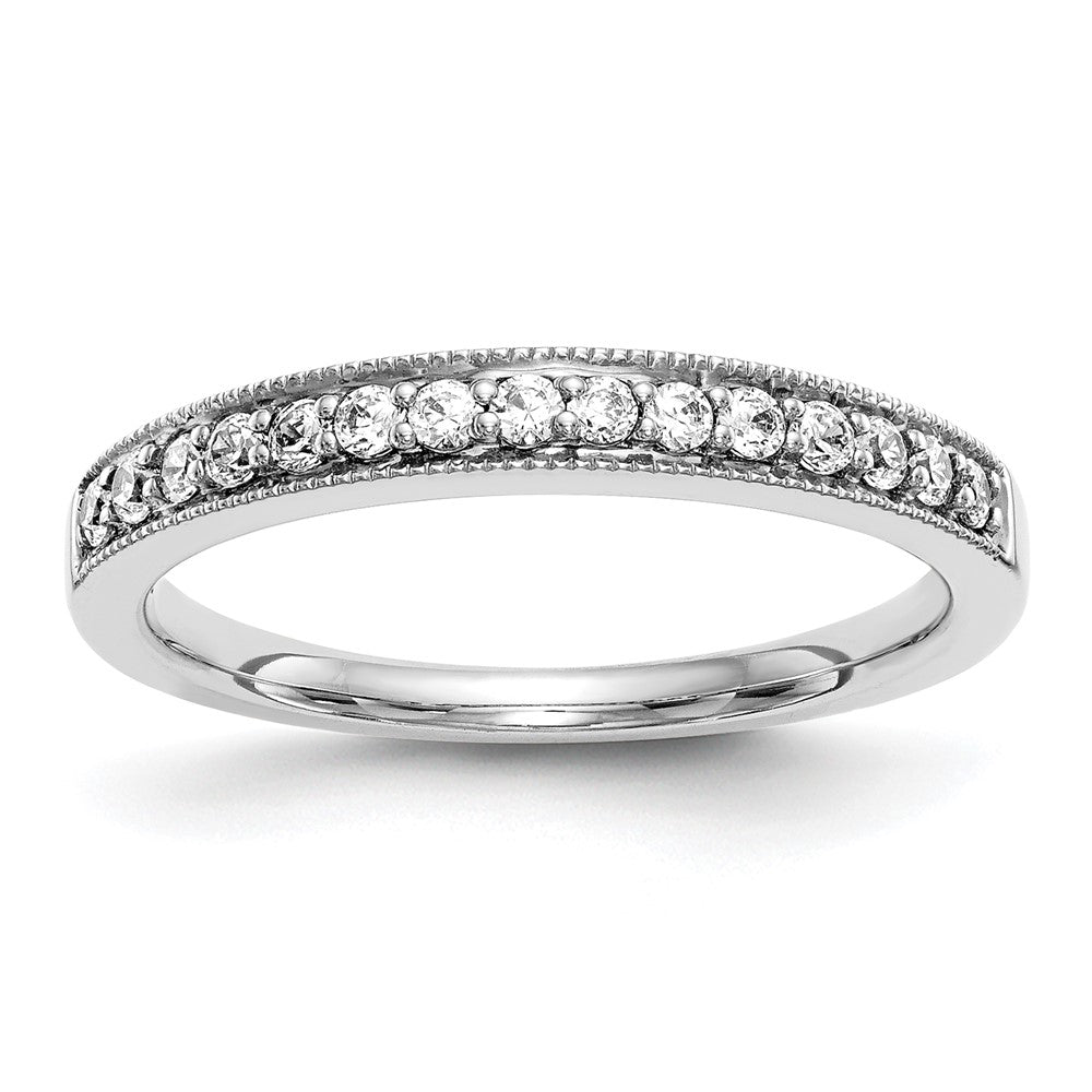 14K White Gold Real Diamond Band