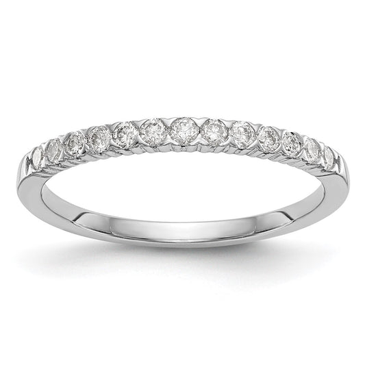 0.26ct. CZ Solid Real 14K White Gold Wedding Band Ring