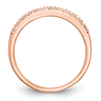 14K Rose Gold Real Diamond Band