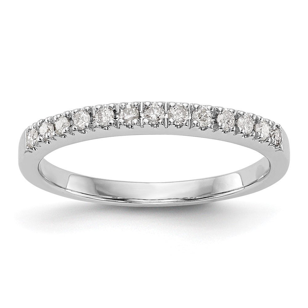 0.20ct. CZ Solid Real 14K White Gold Wedding Band Ring