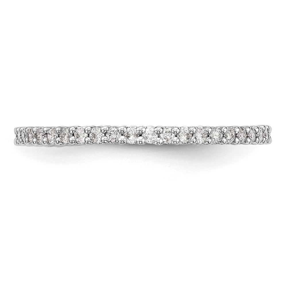 0.30ct. CZ Solid Real 14K White Gold Wedding Band Ring