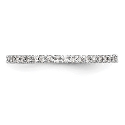 0.30ct. CZ Solid Real 14K White Gold Wedding Band Ring