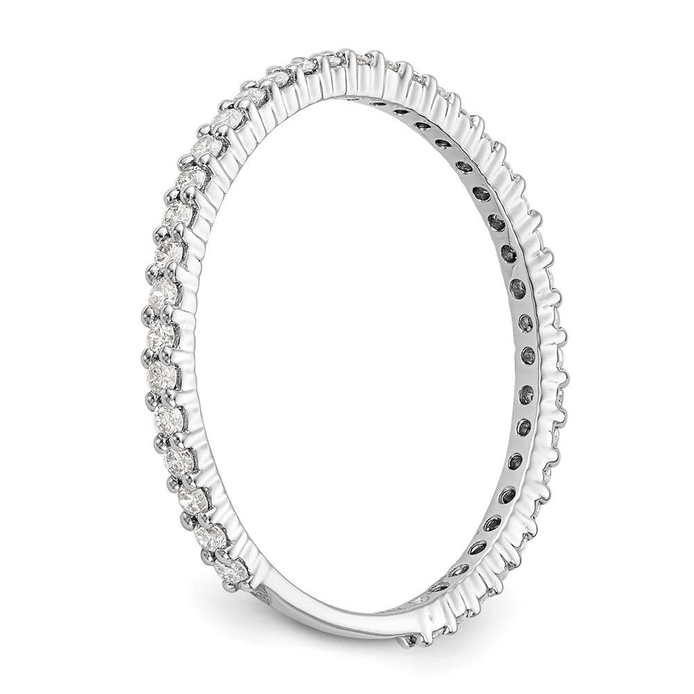 0.30ct. CZ Solid Real 14K White Gold Wedding Band Ring