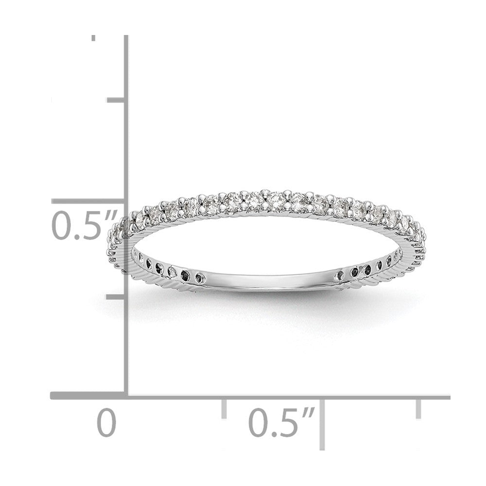 0.30ct. CZ Solid Real 14K White Gold Wedding Band Ring