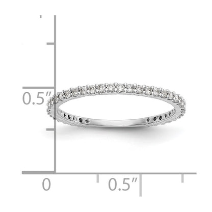 0.30ct. CZ Solid Real 14K White Gold Wedding Band Ring